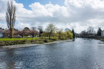River Kent, Kendal, in Springtime Cumbria, England