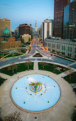 Aerial of Philadelphia Sunset During Coronavirus Pandemic