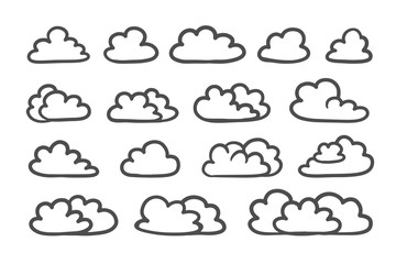 cloud icon set : Cartoon Hand drawn doodle