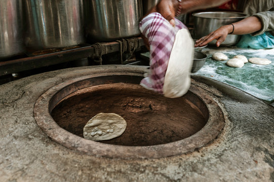 Tandoori naan or roti, an indian bread baked in clay oven