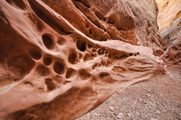 Detail of a wall of a slot canyon in Utah, Little Wild Horse Canyon