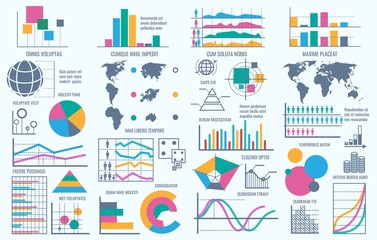 Business bundle infographic icons set