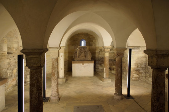 Prague (Czech Republic). Crypt inside the Basilica of St. George within the monumental complex of Prague Castle