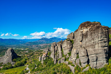 Fototapeta na wymiar Landscape of Corfu mountains with greenery.