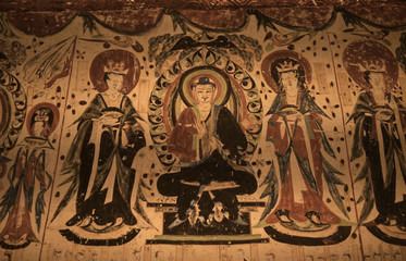 Ancient murals of Mogao Grottoes in Dunhuang, Gansu, China