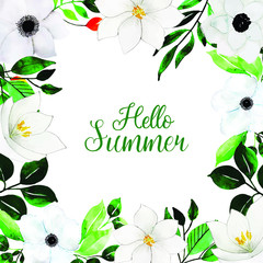 Watercolor Summer Floral Multipurpose Background