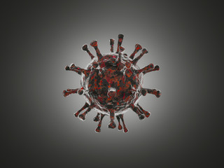 Fototapeta premium Coronavirus COVID-19 infection. Respiratory influenza covid corona virus cells in blood. 3d rendering - illustration.