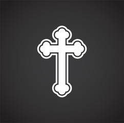 Cross icon on background for graphic and web design. Creative illustration concept symbol for web or mobile app