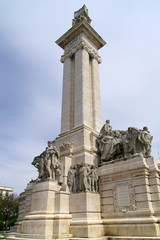 Fototapeta na wymiar Cádiz (Spain). Detail of the Monument to the Constitution of 1812 in the city of Cádiz