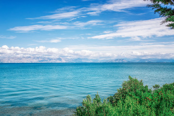 Fototapeta na wymiar Sealine near Corfu island, Greece.