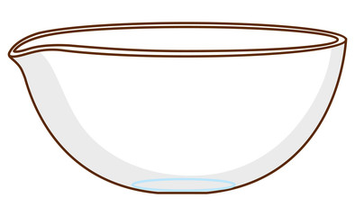 Single glass bowl on white background