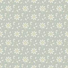 seamless daisy pattern and background vector illustration