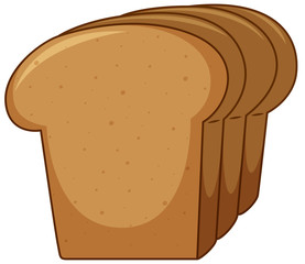 Many pieces of bread on white background