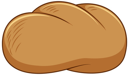 One piece of bun on white background