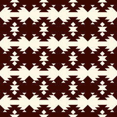 Ethnic, tribal seamless pattern. Native americans embroidery textile style surface print. Boho chic ornament