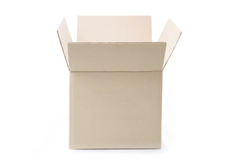 Brown paper box isolated on white background., Parcel delivery concept