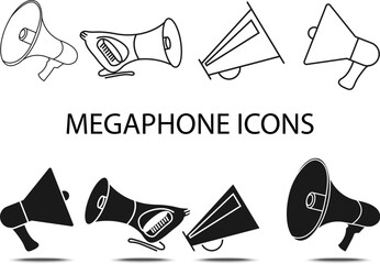thin line icons,solid icons for Megaphone,vector illustrations
