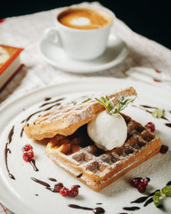 ice cream waffles