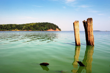 Kama Sea, a large reservoir on the Kama River in the Russian Federation.
