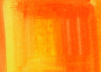 Bright yellow and orange abstract watercolor background