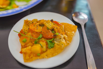 Vietnamese vegetable pizza- famous dish in Hoi An ancient town