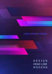 Abstract dynamic background, simple geometric shapes, blocks, stripes. Bright gradient colors. Template for corporate design.