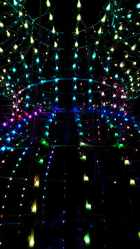 Durga puja Pandal Decoration electric lighting, colorful Street Decoration, colorful lights