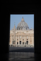 Rome, Italy-29 Mar 2020: Popular tourist spot Saint Peter is empty following the coronavirus confinement measures put in place by the governement, Rome, Italy