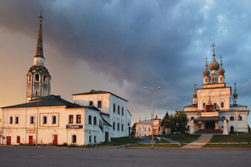Obraz premium Solikamsk, an old Russian industrial city in the north of the Urals, with its churches and other attractions.