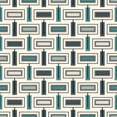 Contemporary geometric pattern. Repeated rectangles motif. Stylized brick wall ornament. Modern abstract background. Seamless surface design. Geo wallpaper. Digital paper, textile print. Vector art