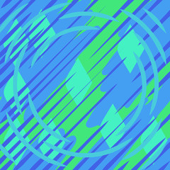 blue green abstract background with lines and shapes, vector illustration