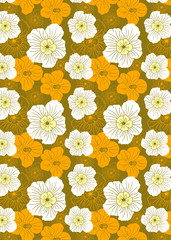 Cute pattern of small flowers. Cafe floral background Stylish template for fashion prints. decor and wallpaper.