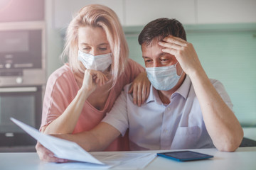 Couple worried about money problem during the pandemic coronavirus