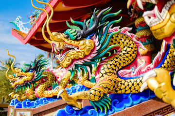 Chinese Temple with Dragon