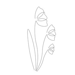 Summer flowers silhouette. Vector illustration