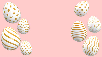 Happy Easter background with colorful 3d decorated eggs, Realistic holiday decoration with typography quote for celebration. greeting card, ad, promotion, poster, flyer, web-banner, article