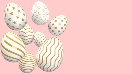 Happy Easter background with colorful 3d decorated eggs, Realistic holiday decoration with typography quote for celebration. greeting card, ad, promotion, poster, flyer, web-banner, article