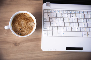 coffee with computer