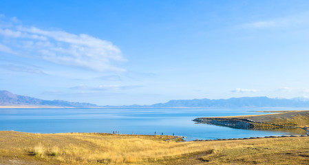 Fototapeta na wymiar Beautiful landscape of Sayram Lake, Xinjiang, China