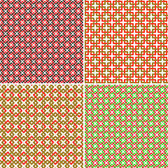 set of four geometric patterns
