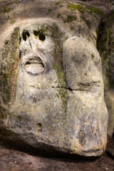 Monument sandstone sculptures from 19th century in northern Bohemia, Libechov, Czech Republic