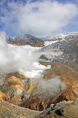 Mutnovsky volcano in Kamchatka Peninsula. Russia