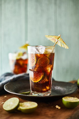 Glasses of iced tea.
