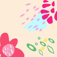 illustration vector EPS print abstract sahpes doodles modern art hand draw scandinavian nordic design style with pastel color good for fashion or textile or cover or background or other