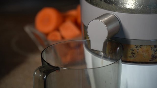 juice squeezer processing a carrot