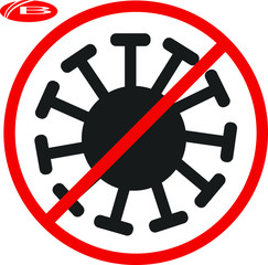 Vector illustration coronavirus 2019-nCoV, Covid-19. Coronavirus outbreak concept. Covid-19 coronavirus infection.Virus covid-19 cell icon. Stop corona.