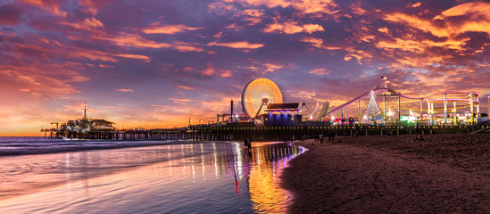  Santa Monica pier Los Angeles  - obrazy, fototapety, plakaty