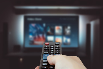 VOD service on television. TV streaming concept