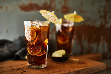 Glasses of iced tea.