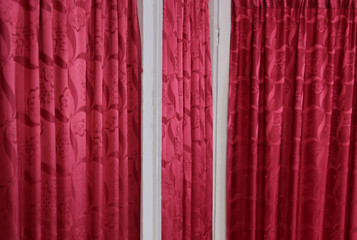 beautiful fabric satin red texture with white borders